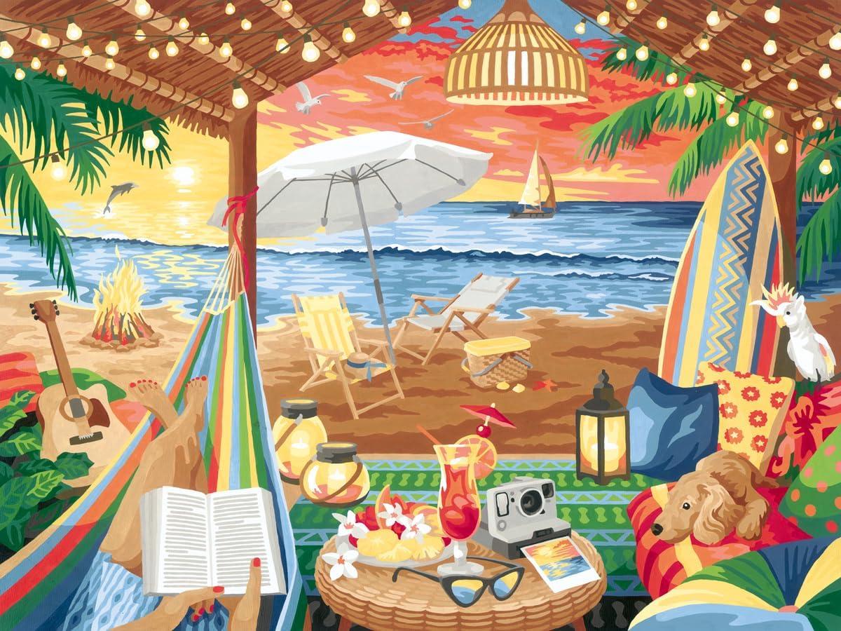 imageRavensburger CreArt Cozy Cabana Paint by Numbers Kit for Adults Painting Arts and Crafts for Ages 14 and Up