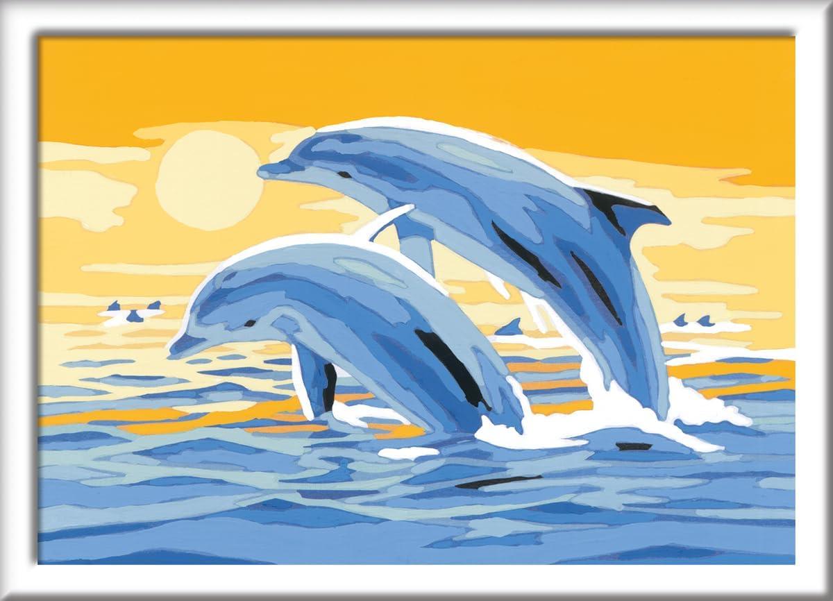 imageRavensburger CreArt Delightful Dolphins Paint by Numbers Kit for Kids Painting Arts and Crafts for Ages 7 and Up