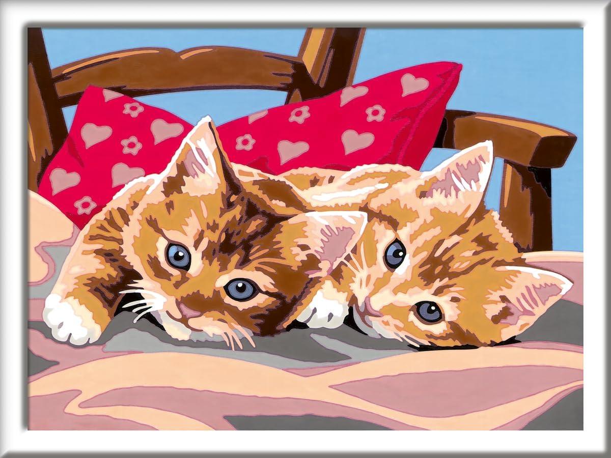 imageRavensburger CreArt Two Cuddly Cats Paint by Numbers Kit for Kids Painting Arts and Crafts for Ages 9 and Up