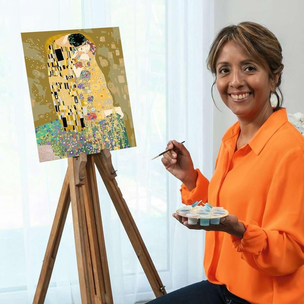 imageRavensburger Klimt The Kiss Paint by Numbers Kit for Adults 23648 Painting Arts and Crafts for Ages 14 and Up