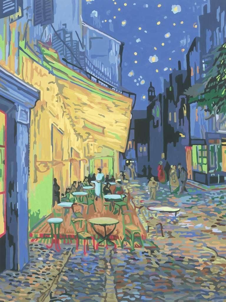 imageRavensburger Van Gogh Caf Terrace at Night Paint by Numbers Kit for Adults 23519 Painting Arts and Crafts for Ages 14 and UpMulticolored