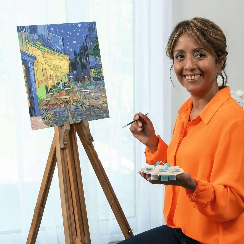 imageRavensburger Van Gogh Caf Terrace at Night Paint by Numbers Kit for Adults 23519 Painting Arts and Crafts for Ages 14 and UpMulticolored