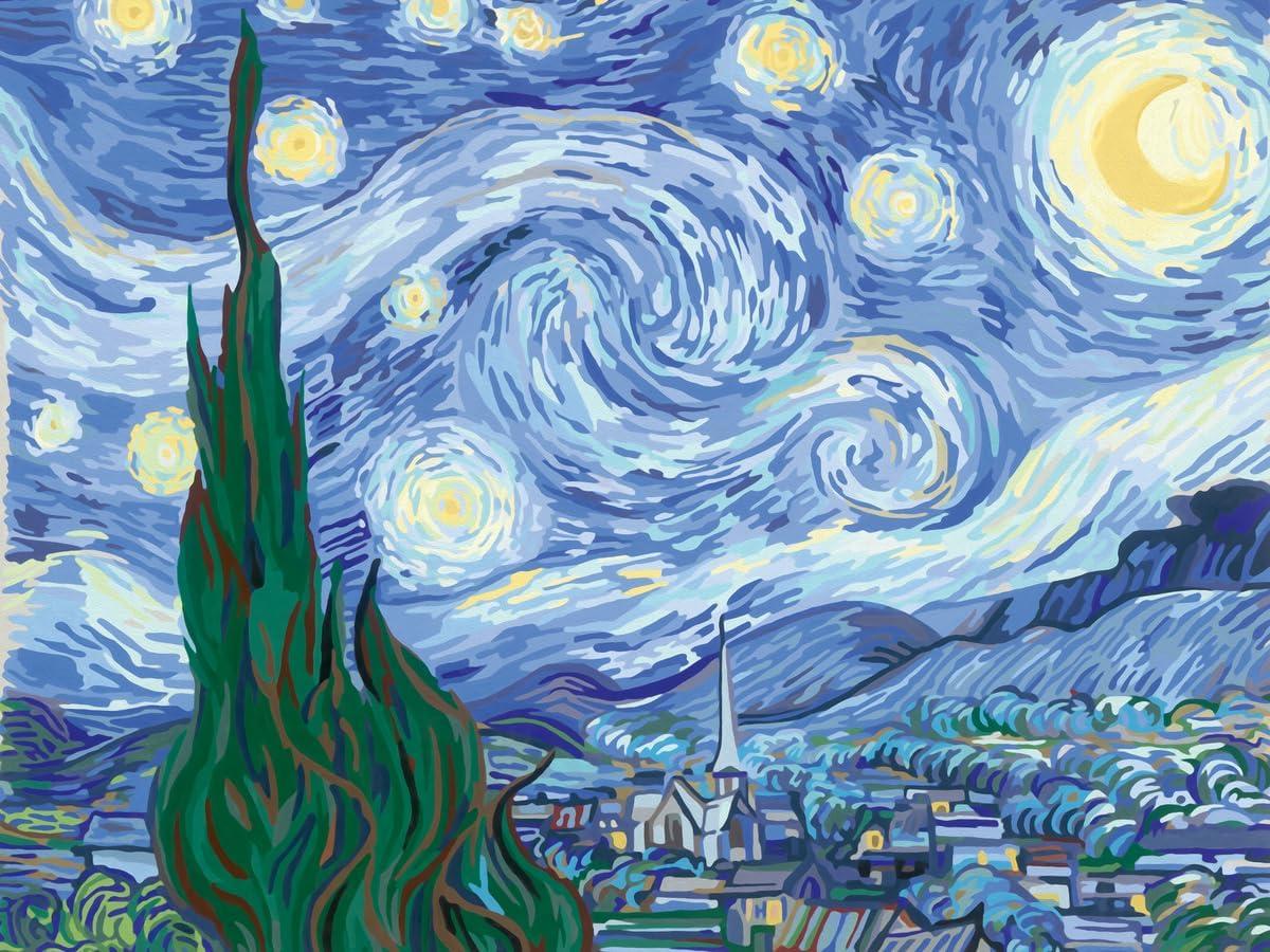 imageRavensburger Van Gogh The Starry Night Paint by Numbers Kit for Adults 23518 Painting Arts and Crafts for Ages 14 and UpMulticolored