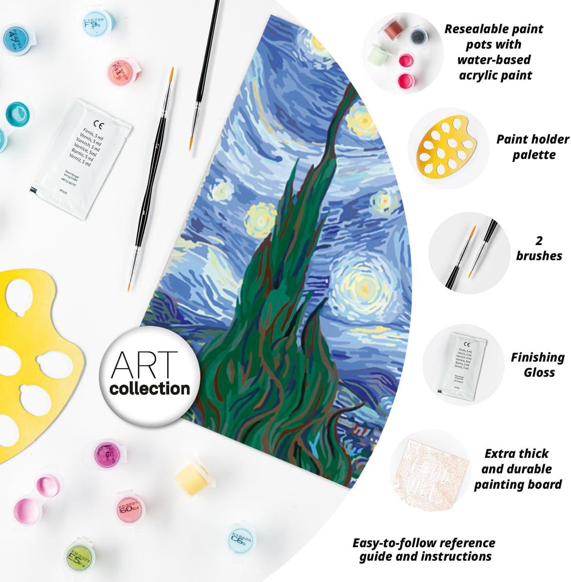 imageRavensburger Van Gogh The Starry Night Paint by Numbers Kit for Adults 23518 Painting Arts and Crafts for Ages 14 and UpMulticolored