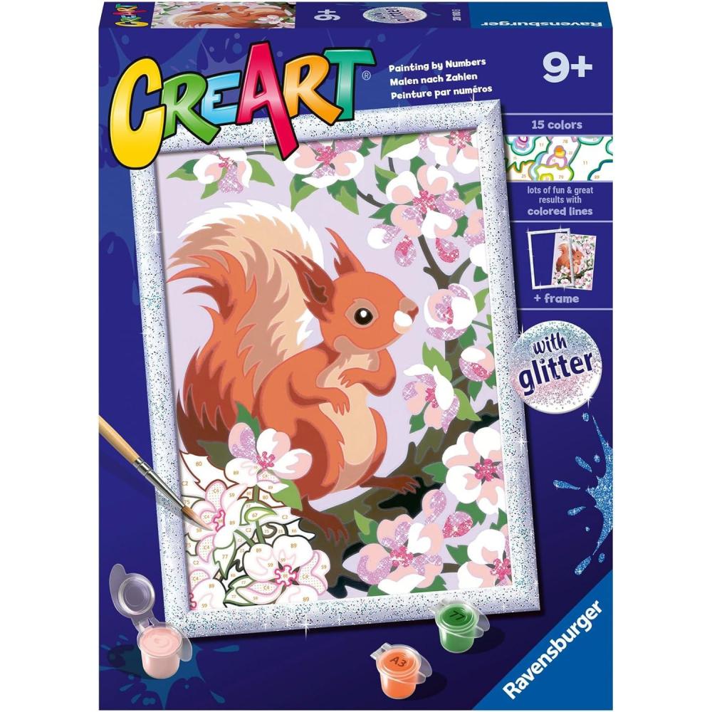 imageRavensburger CreArt Spring Squirrel Paint by Numbers Kit for Kids Painting Arts and Crafts for Ages 9 and Up