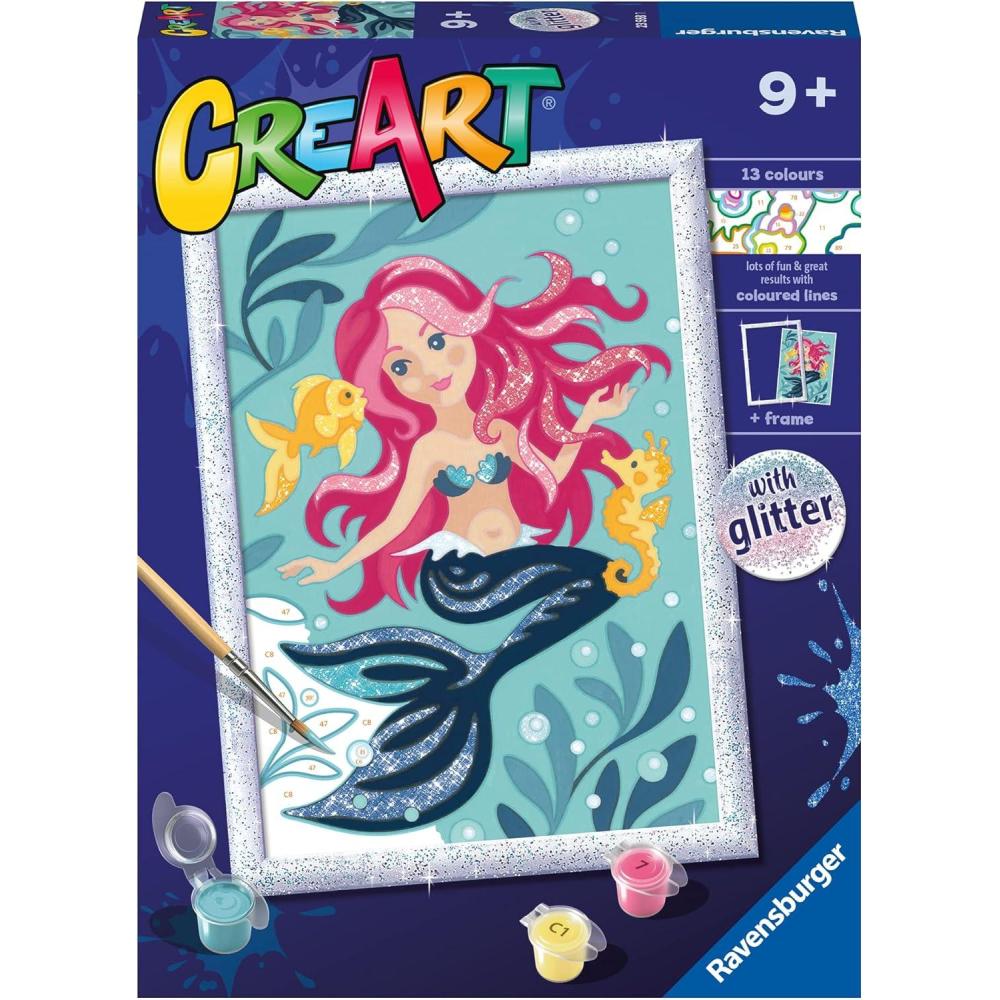 imageRavensburger Enchanting Mermaid Paint by Numbers Kit for Kids 23568 Painting Arts and Crafts for Ages 9 and Up