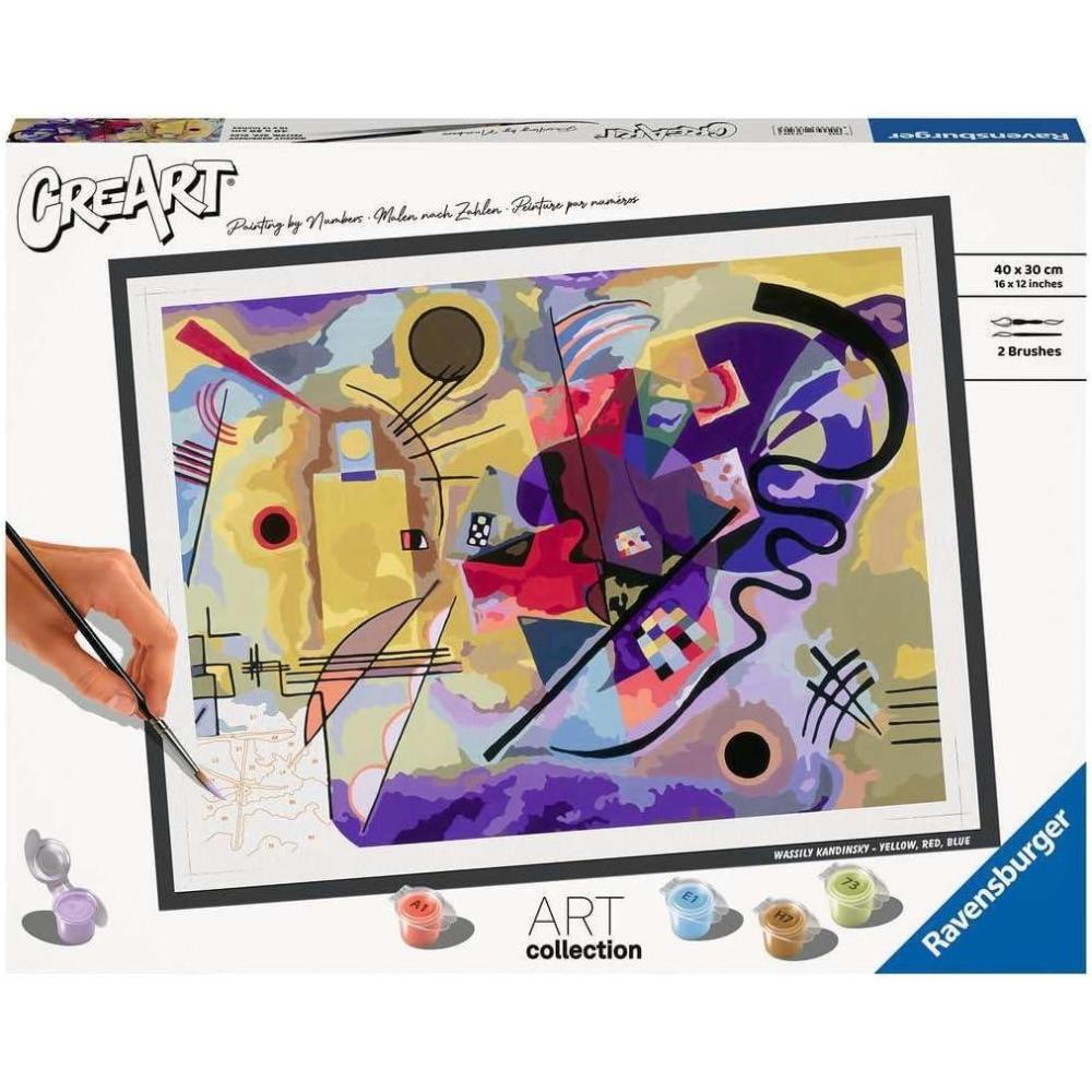 imageRavensburger Kandinsky YellowRedBlue Paint by Numbers Kit for Adults 23650 Painting Arts and Crafts for Ages 14 and Up