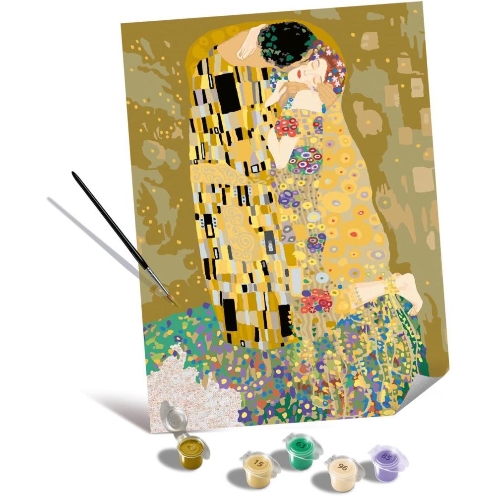 imageRavensburger Relax CreArt Klimt The Kiss Canvas Paint by Numbers Kit Perfect DIY Art Gift for Adults Stress Relief and Creative Hobby