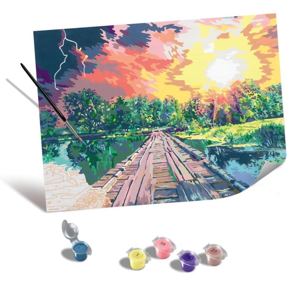 imageRavensburger Relax CreArt Magical Light Canvas Paint by Numbers Kit Perfect DIY Art Gift for Adults Stress Relief and Creative Hobby
