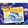 Ravensburger CreArt Delightful Dolphins Paint by Numbers Kit for Kids – Painting Arts and Crafts for Ages 7 and Up