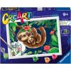 Ravensburger CreArt Sweet Sloths Paint by Numbers Kit for Kids – Painting Arts and Crafts for Ages 9 and Up