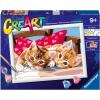 Ravensburger CreArt Two Cuddly Cats Paint by Numbers Kit for Kids – Painting Arts and Crafts for Ages 9 and Up