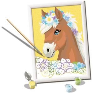 Ravensburger – Horse with Flowers CreArt Paint by Numbers Kit | Fun & Easy DIY Art for Kids Age 9+ | Creative Gift Idea for Birthdays & Holidays
