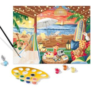 Ravensburger CreArt Cozy Cabana Paint by Numbers Kit for Adults – Painting Arts and Crafts for Ages 14 and Up