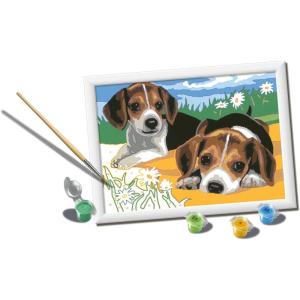 Ravensburger CreArt Jack Russell Puppies Paint by Numbers Kit for Kids – Painting Arts and Crafts for Ages 7 and Up