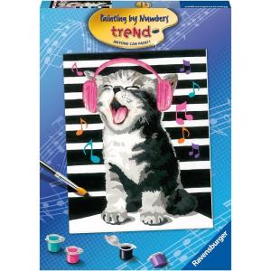 Ravensburger Singing Kitten Paint by Numbers Kit for Children – Painting Arts and Crafts for Kids Age 12 Years Up