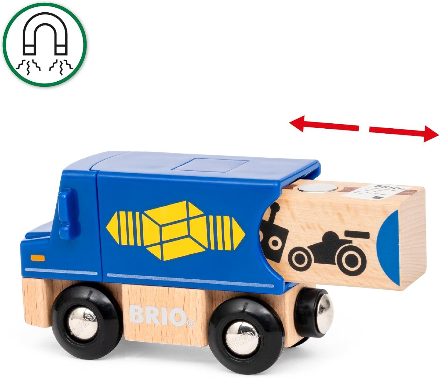 imageBRIO World 36023 Cargo Delivery Set 29Piece Wooden Train Set Toy for Kids Age 3 Years Up