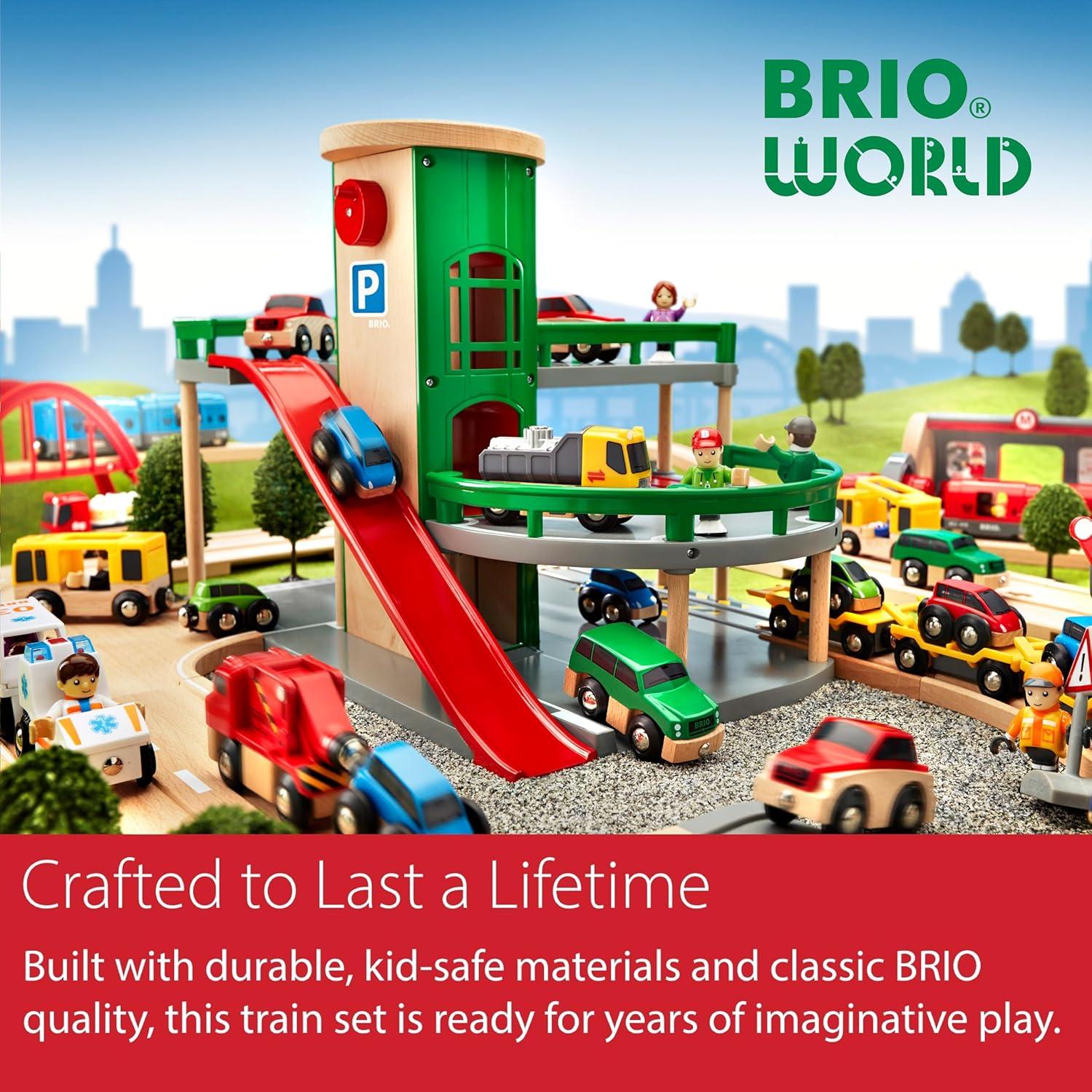 imageBRIO World Battery Operated Action Train Motorized for Wooden Tracks Kids Electric Set Includes Moving Coal Wagon ampamp Rotating Cement Mixer Compatible with All Railway Sets Kids Ages 3 ampamp UpTrain