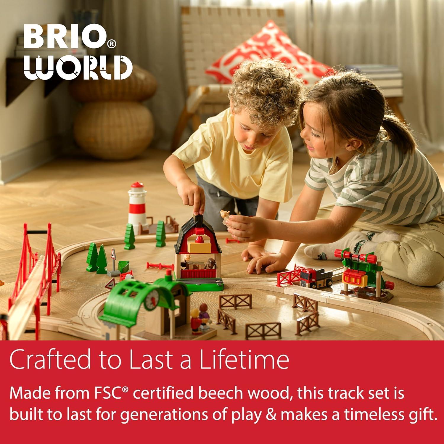 imageBRIO World Special Track Pack 50Piece Set FSCCertified Wooden Train Track Pieces Expand Creativity Compatible with All BRIO Railway Sets Kids Ages 3 ampamp UpPack