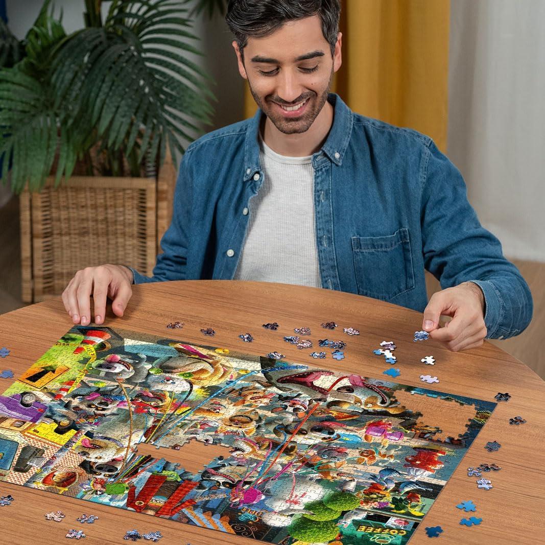 imageRavensburger The Dog Walker 1000 Piece Jigsaw Puzzle Vibrant Bold Colors and Laugh Inducing Details of an OverCommitted Dog Walker Premium Quality Puzzles for Adults