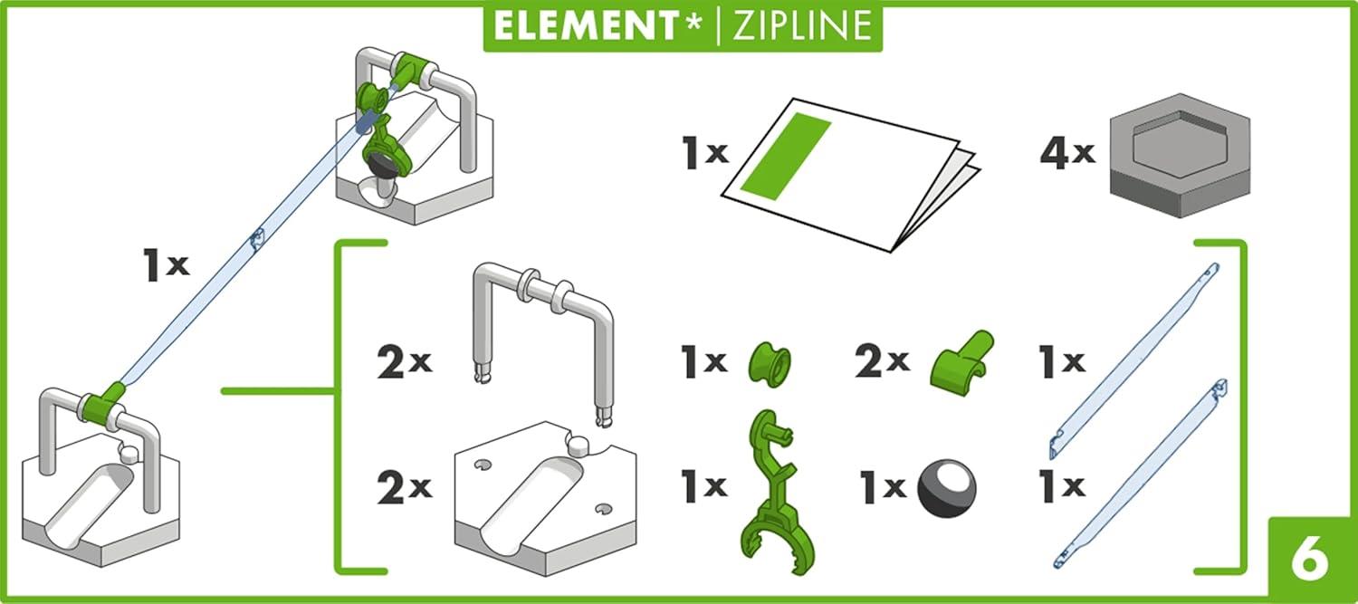 imageRavensburger GraviTrax Element Zipline Can be Combined with All GraviTrax Product Lines and Construction Toys for Children from 8 YearsNew Packaging