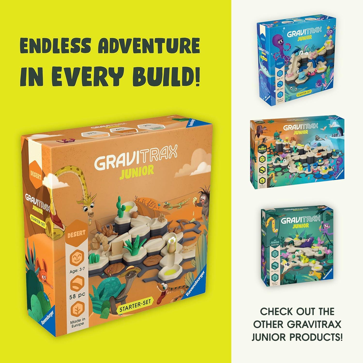 imageRavensburger GraviTrax Junior Starter Set My Desert 58Piece Marble Run Game Fun and Educational Preschool Marble Structure Building STEMFriendly Interactive Learning Kids Age 3 and Older
