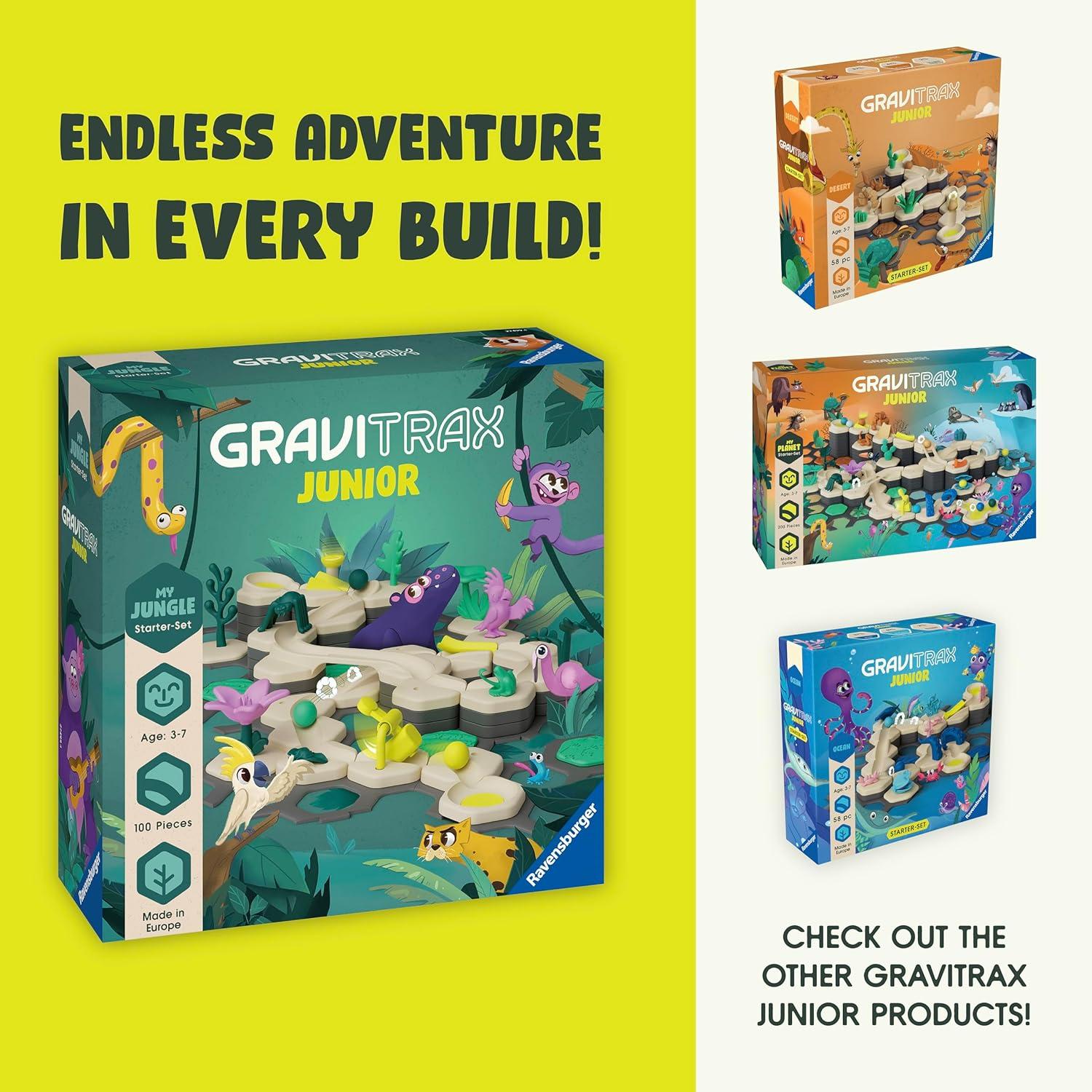 imageRavensburger GraviTrax Junior Starter Set My Jungle Preschool Marble Run Game Fun Building Experience STEMFriendly Interactive Learning MESH Accredited Kids Age 3 and Older