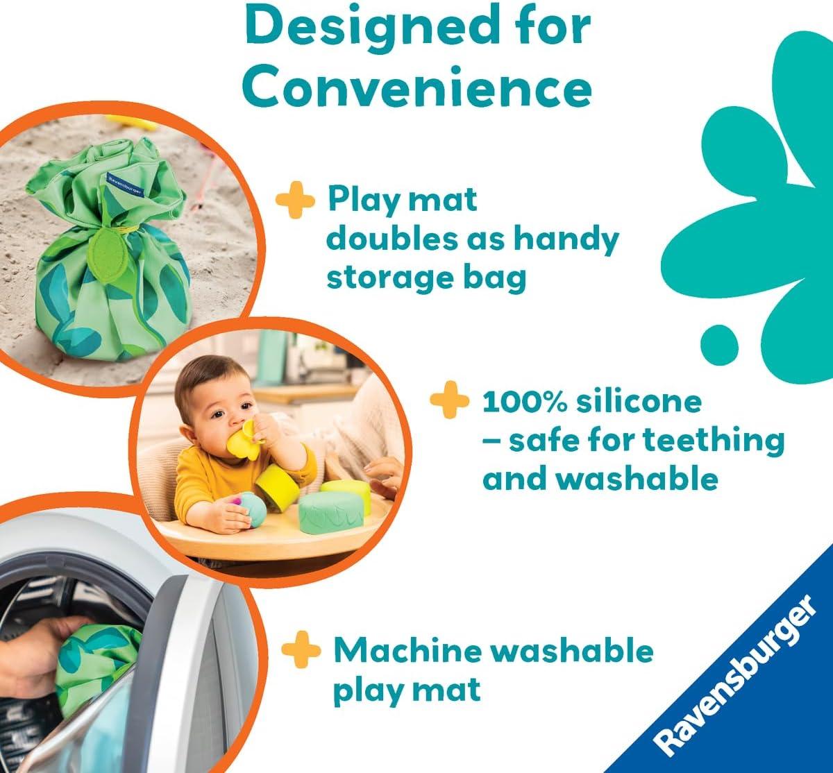 imageRavensburger Play 3in1 Stacking Cups Birds Nest Silicone Nesting ampamp Sorting Set Supports Sensory Exploration