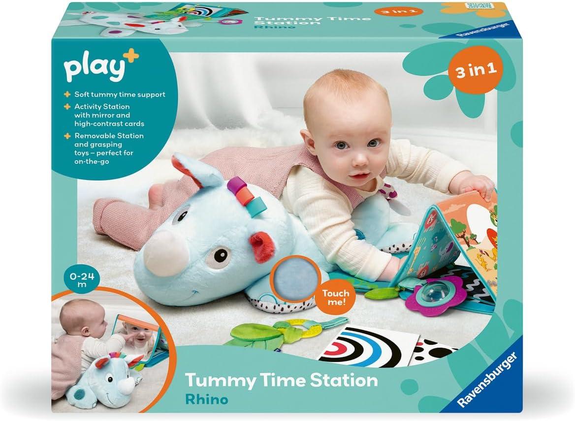 imageRavensburger Play 3in1 Tummy Time Activity Station Rhino Interactive Play Mat Encourages Motor Skills ampamp Exploration