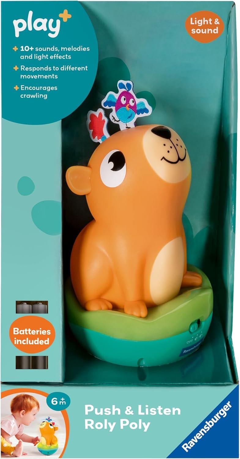 imageRavensburger Play Push ampamp Listen Roly Poly Capybara Sensory Toy with Lights ampamp Sounds Encourages Movement ampamp Exploration 6 Months and Up