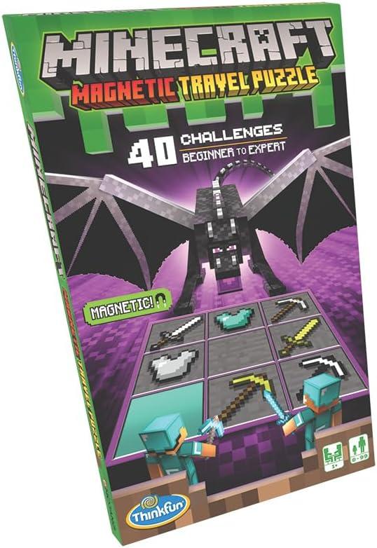 imageThinkFun Minecraft Magnetic Travel Puzzle Logic Game ampamp STEM Toy For Kids Ages 8 ampamp Up