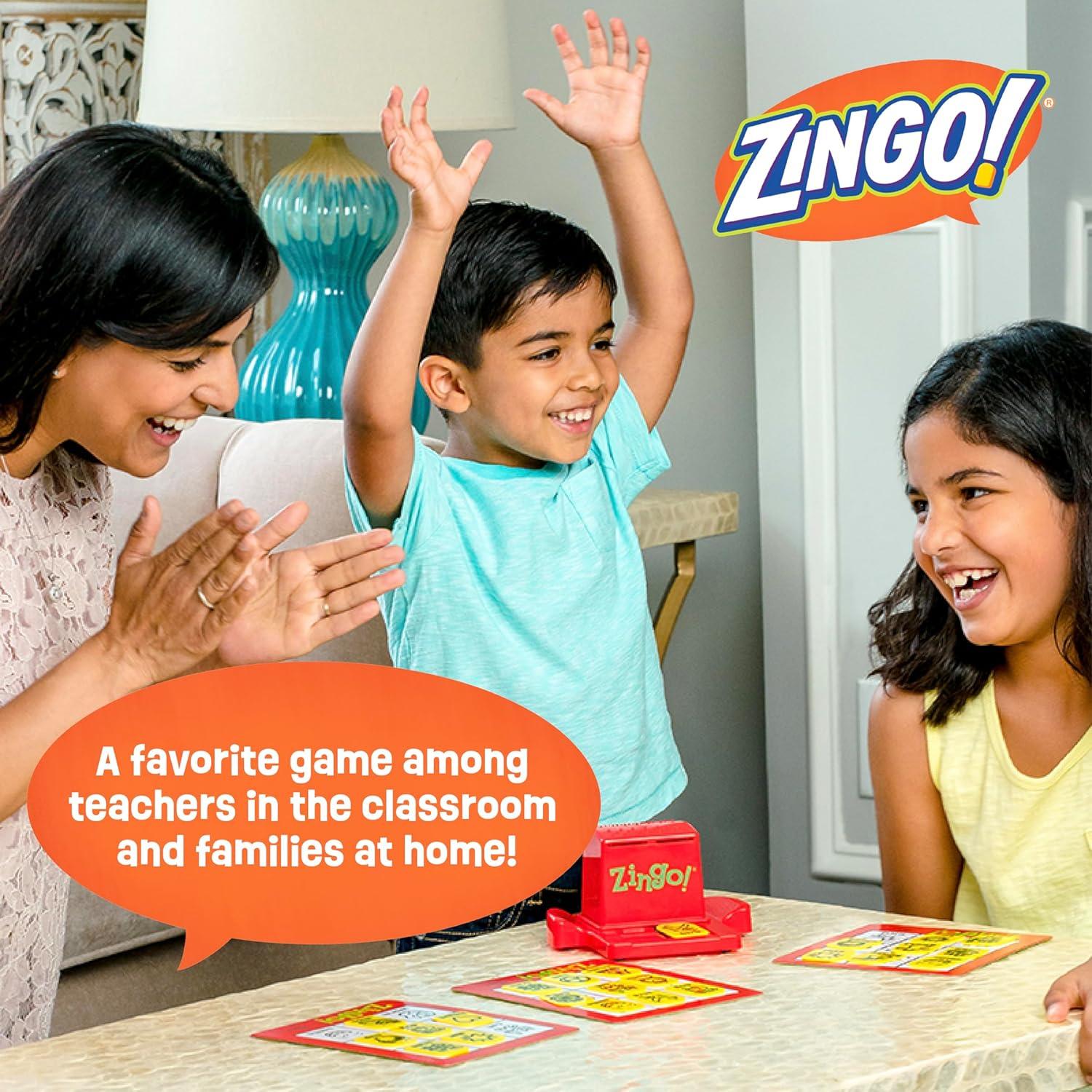 imageThinkFun Zingo Bingo Award Winning Preschool Game for PreReaders and Early Readers Age 4 and Up One of the Most Popular Board Games for Boys and Girls and their Parents 97700ThinkFun Zingo Bingo Unique PreReading Game for Kids Boosts Language Matching Skills Fun for Classroom Home Amazon Exclusive with Extra Zingo Card