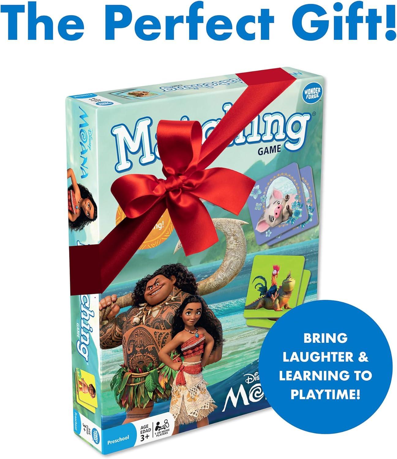 imageWonder Forge Disney Moana Matching Game Fun and Educational Memory Game for Boys and Girls Ages 35 Featuring Moana and Maui Toddler Learning Activity