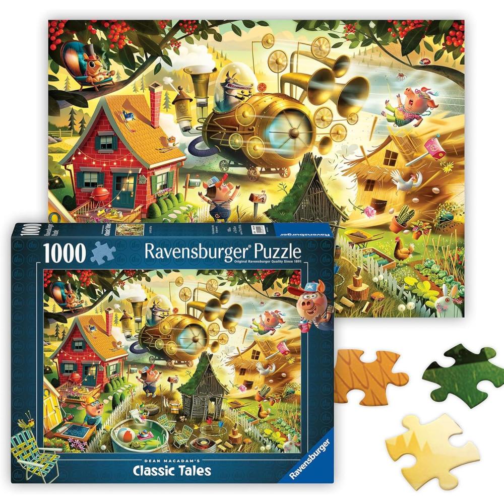 imageRavensburger Look Out Little Pigs 1000 Piece Jigsaw Puzzle Stunning Imagery a Classic Childrens Tale Vibrant Colors Frameable Premium Quality Puzzles for Adults