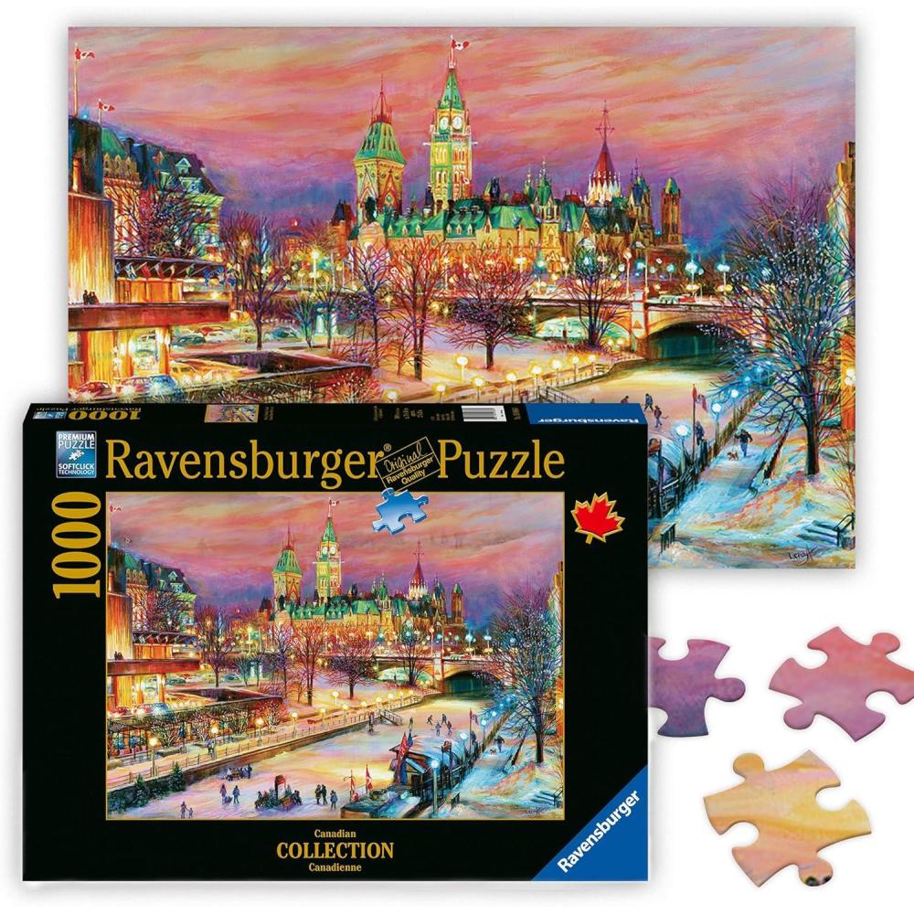 imageRavensburger Ottawa Winterlude Festival 1000 Piece Jigsaw Puzzle Stunning Winter Scene of Ottawa at Night During The Holidays Premium Quality Ages 12New Packaging