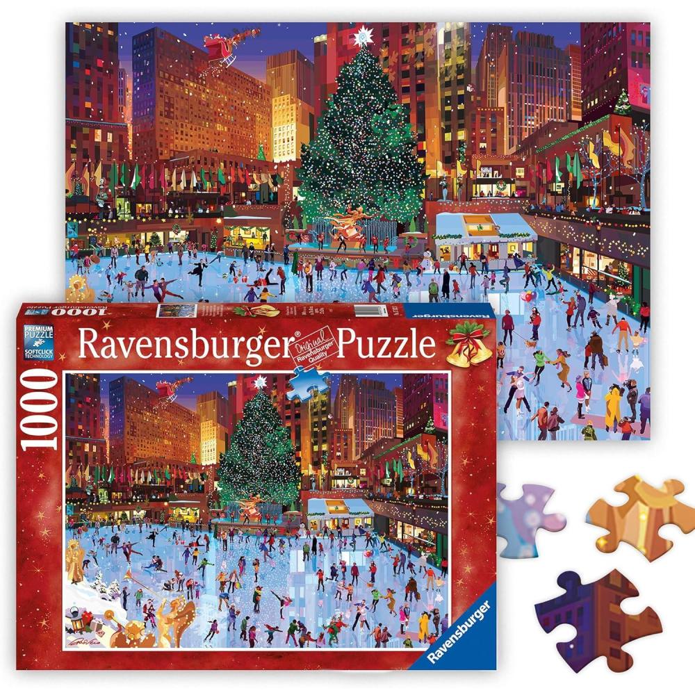 imageRavensburger Rockefeller Christmas 1000 Piece Jigsaw Puzzle Enjoy Rockefeller Center During The Holidays Magical Ice Skating Scene Premium Quality Ages 12Original Packaging