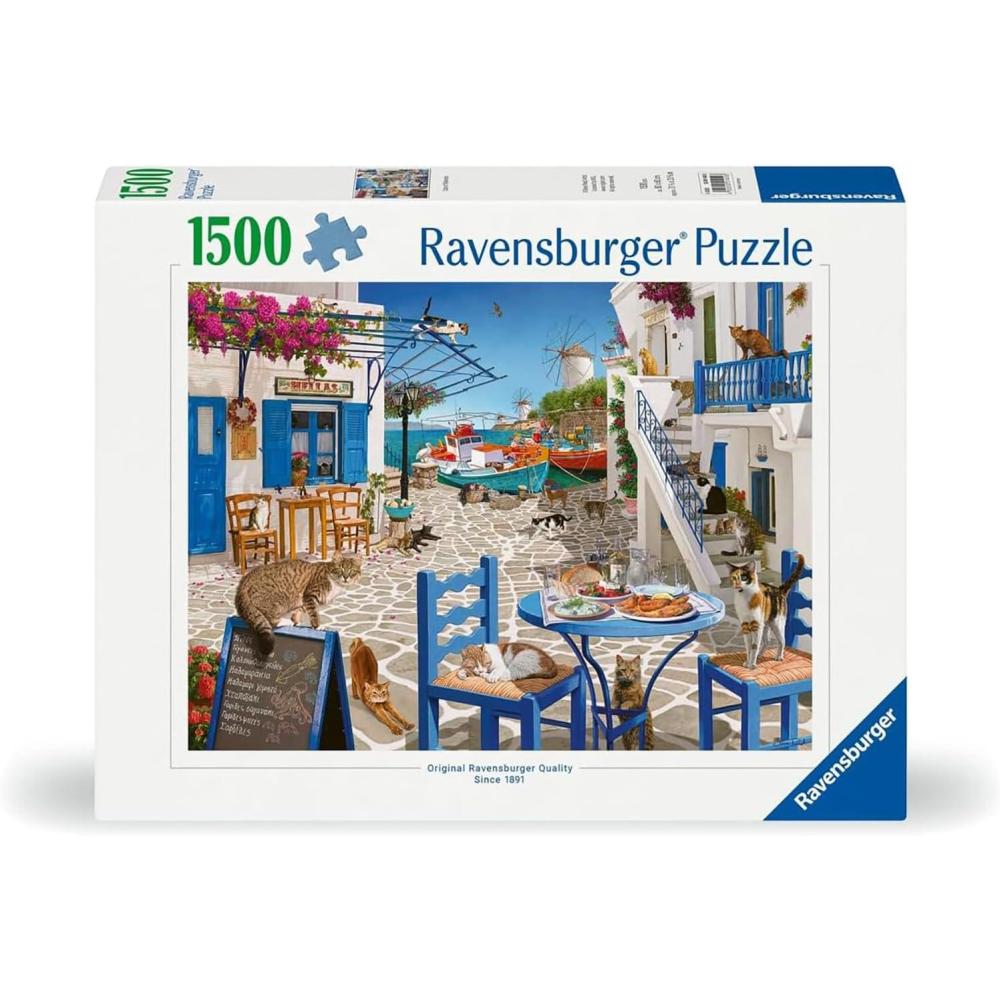 imageRavensburger Cats of Mykonos 1500 Piece Jigsaw Puzzle  Great Group Activity  Renowned Brand  FSCCertified Material