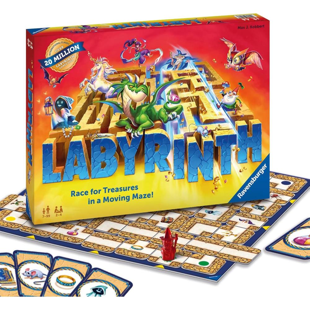 imageRavensburger Labyrinth Board Game A Strategic Maze Challenge for Family Nights Find Treasures ampamp Block Opponents MESH Accredited Great Birthday Gift 24 Players Kids Ages 710 and Older