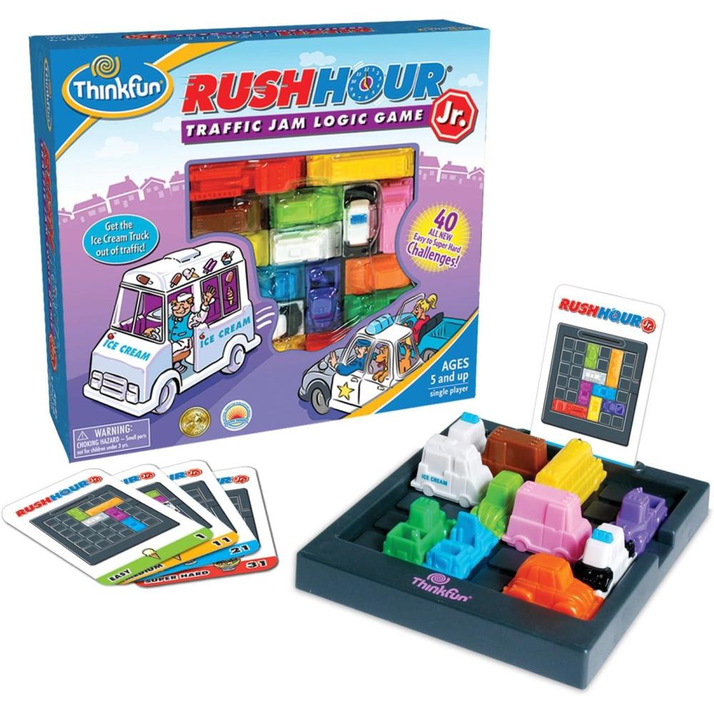 imageThinkFun Rush Hour Junior  Classic Traffic Jam Logic Game  New Look for 2024  STEM Toy for Kids  Engaging Puzzles for Ages 5 and Up  Junior Edition  MESH AccreditedRush Hour Jr