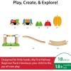 BRIO My First Railway Beginner Pack – 18-Piece FSC-Certified Wood Train Set – Compatible with All BRIO Sets – Includes Rainbow Bridge & Rattle Wagon – Safe Play – Toddlers Ages 18 Months & Older(Railway)