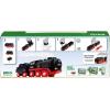 BRIO World Battery-Operated Steaming Train – 3-Piece Motorized Train Engine for Wooden Track with Lights and Kid-Friendly Steam – Interactive Play with Forward/Reverse – for Kids 3 & Up(Modern)