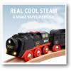 BRIO World Battery-Operated Steaming Train – 3-Piece Motorized Train Engine for Wooden Track with Lights and Kid-Friendly Steam – Interactive Play with Forward/Reverse – for Kids 3 & Up(Modern)