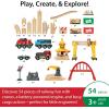BRIO World Cargo Railway Deluxe – Wooden Track Train Set – Battery-Powered Engine, 3 Cranes, Bridge, Truck – Kids Ages 3+ – Compatible with All Wooden Rail Sets – FSC Certified Wood – 54-Pieces(Cargo Railway)