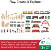 BRIO World Deluxe Railway Set – 87-Piece Wooden Train Set – Includes Passenger & Freight Trains, Stations, Accessories – Safe & Sustainable – MESH Accredited Fun Play for Kids Ages 3 & Up(Railway Set)