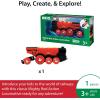 BRIO World Mighty Red Action Locomotive – Battery-operated Toy Train for Wooden Track – Motorized Train with Light & Sound – Compatible with All BRIO Railway Sets – Interactive Play – Kids Ages 3 & Up(Locomotive)