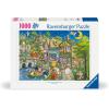 Ravensburger Mother Gooseville 1000Piece Jigsaw Puzzle | Premium Linen-Structured Paper | Enchanting Nursery Rhyme Scenes by Ingrid Slyder | Eco-Conscious Construction