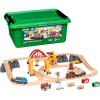 BRIO World Cargo Railway Deluxe – Wooden Track Train Set – Battery-Powered Engine, 3 Cranes, Bridge, Truck – Kids Ages 3+ – Compatible with All Wooden Rail Sets – FSC Certified Wood – 54-Pieces(Cargo Railway)