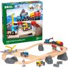 BRIO World Rail & Road Loading Set – 32-Piece FSC-Certified Wood Train Set & Accessories – Special Crane Car, Flatbed, Tracks, & More – Works with All Wooden Railway Sets – Fun Play for Ages 3+(Set)