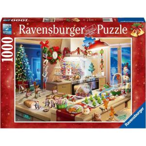 Ravensburger – Merry Mischief – 1000 Piece Jigsaw Puzzle – Caper with Gingerbread Men as They Wreak Havoc in The Kitchen – Stunning Detail – Premium Quality – Ages 12+(Original Packaging)