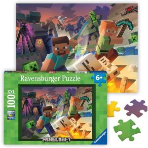 Ravensburger – Monster Minecraft – 100 Piece Jigsaw Puzzle – XXL Pieces for Easy Assembly – Exciting, Minecraft Villain Imagery – Premium Quality – Ideal Gift – Screen-Free Fun – Children Age 6+(20 x 14 inches (50 x 36 cm) when complete.)